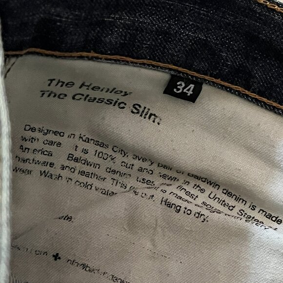 Baldwin The Henley Classic Slim Men's 34 x 31 Distressed Denim Jeans Kansas City - Picture 8 of 10